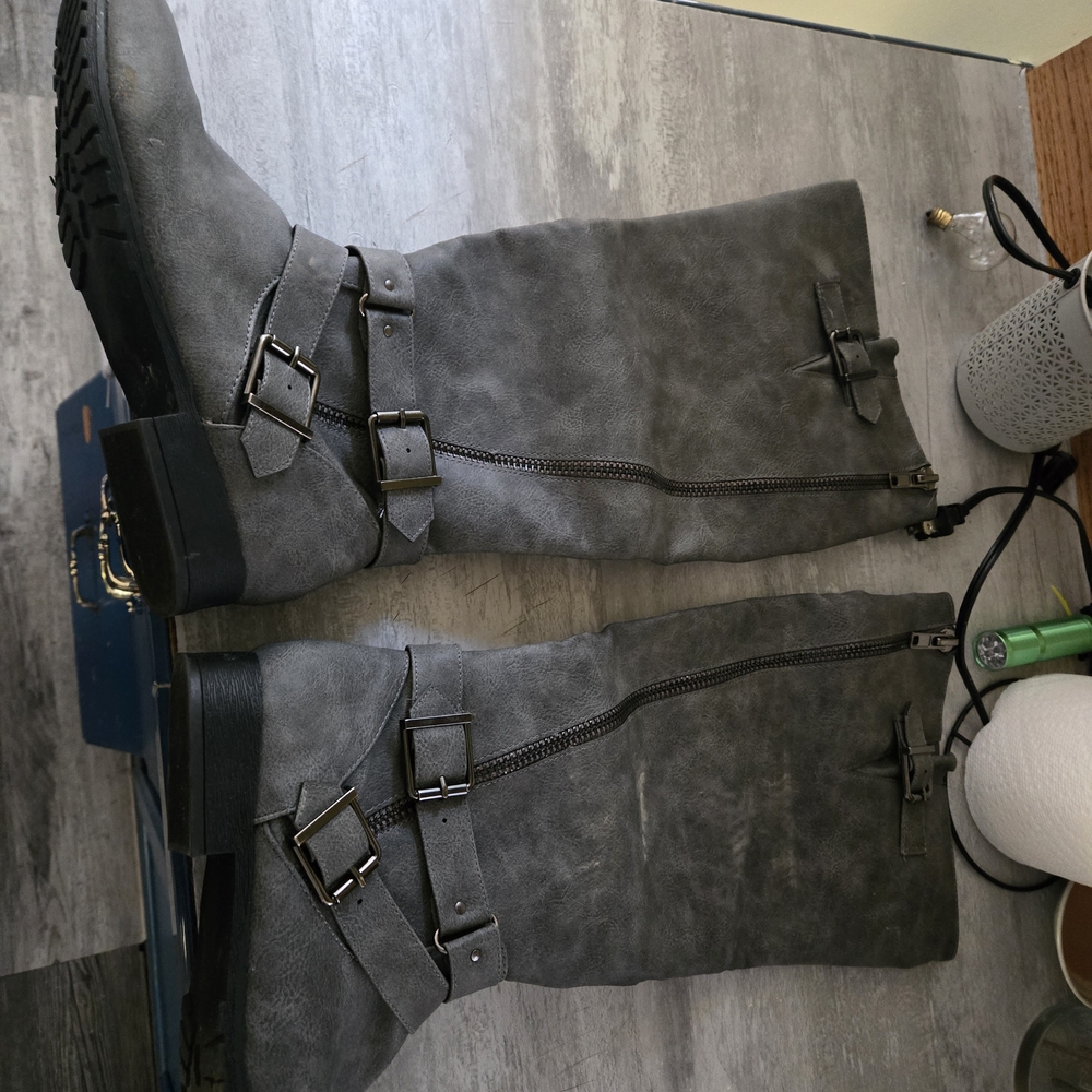 True Destiny Gray Over the Knee Boots